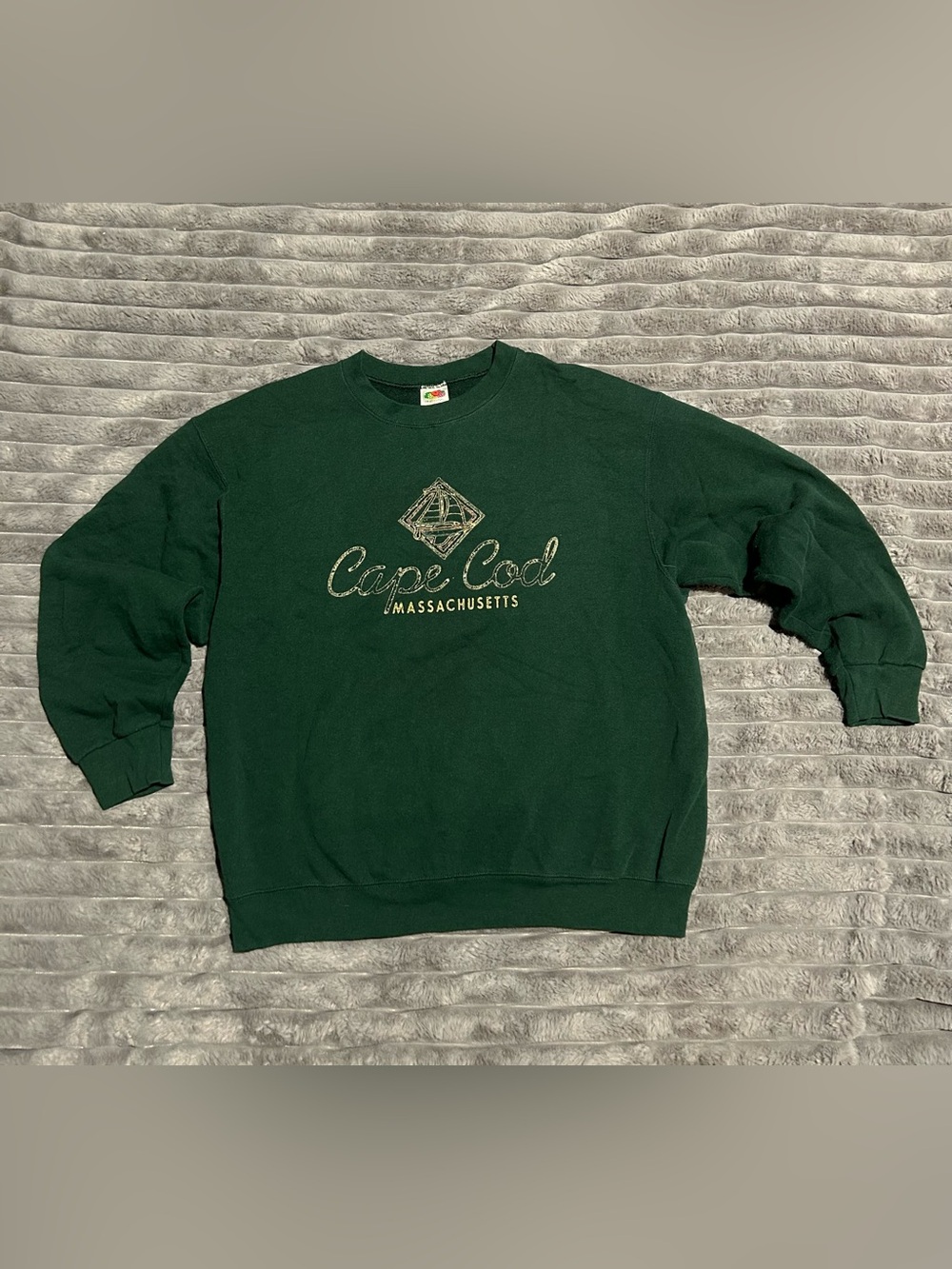 Fruit of the Loom Green Cape Cod Massachusetts Crewneck Sweatshirt